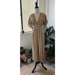 Faithful the Brand Women's Cedric Wide Leg Jumpsuit Size XS‎ 2 Cropped Stripes